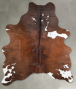 Chocolate and White Medium Brazilian Cowhide Rug 5'6"H x 4'2"W #A55860 by Hudson Hides