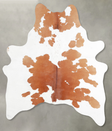 Brown and White Medium Brazilian Cowhide Rug 5'11"H x 4'11"W #A55861 by Hudson Hides