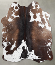 Chocolate and White Medium Brazilian Cowhide Rug 3'11"H x 4'0"W #A55862 by Hudson Hides