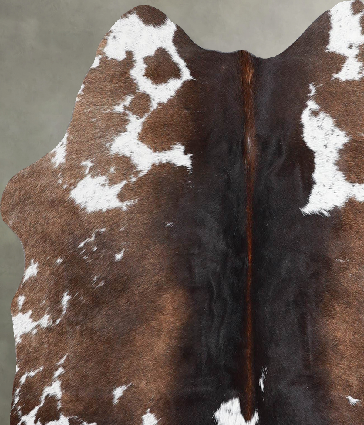 Chocolate and White Medium Brazilian Cowhide Rug 3'11"H x 4'0"W #A55862 by Hudson Hides
