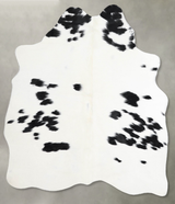 Black and White Medium Brazilian Cowhide Rug 5'2"H x 4'1"W #A55866 by Hudson Hides