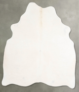 Ivory with Beige Medium Brazilian Cowhide Rug 5'5"H x 4'10"W #A55886 by Hudson Hides
