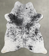 Salt and Pepper Black Medium Brazilian Cowhide Rug 5'9"H x 5'0"W #A55891 by Hudson Hides