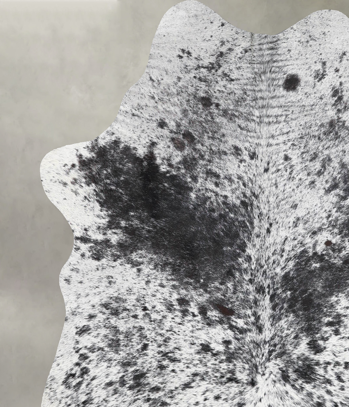 Salt and Pepper Black Medium Brazilian Cowhide Rug 5'9"H x 5'0"W #A55891 by Hudson Hides