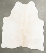 Ivory with Beige Medium Brazilian Cowhide Rug 4'4"H x 4'1"W #A55895 by Hudson Hides