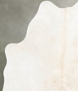 Ivory with Beige Medium Brazilian Cowhide Rug 4'4"H x 4'1"W #A55895 by Hudson Hides