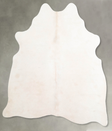 Ivory with Beige Medium Brazilian Cowhide Rug 5'1"H x 4'11"W #A55896 by Hudson Hides