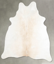 Ivory with Beige Medium Brazilian Cowhide Rug 5'8"H x 5'2"W #A55897 by Hudson Hides