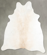 Ivory with Beige Medium Brazilian Cowhide Rug 5'8"H x 5'2"W #A55897 by Hudson Hides