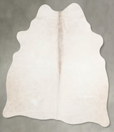Ivory with Beige Medium Brazilian Cowhide Rug 4'8"H x 4'1"W #A55899 by Hudson Hides