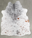 Salt and Pepper Black Medium Brazilian Cowhide Rug 4'11"H x 4'4"W #A55900 by Hudson Hides