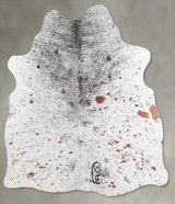 Salt and Pepper Black Medium Brazilian Cowhide Rug 4'11"H x 4'4"W #A55900 by Hudson Hides