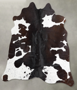 Chocolate and White Medium Brazilian Cowhide Rug 5'2"H x 5'4"W #A55902 by Hudson Hides