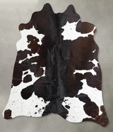 Chocolate and White Medium Brazilian Cowhide Rug 5'2"H x 5'4"W #A55902 by Hudson Hides