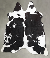 Black and White Medium Brazilian Cowhide Rug 4'11"H x 5'5"W #A55903 by Hudson Hides