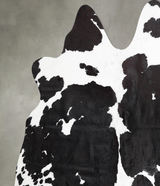 Black and White Medium Brazilian Cowhide Rug 4'11"H x 5'5"W #A55903 by Hudson Hides
