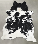 Black and White X-Large Brazilian Cowhide Rug 6'11"H x 5'11"W #A55913 by Hudson Hides