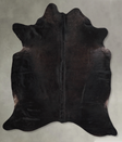 Solid Black X-Large Brazilian Cowhide Rug 6'10"H x 6'6"W #A55920 by Hudson Hides