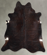 Chocolate X-Large Brazilian Cowhide Rug 7'1"H x 6'7"W #A55921 by Hudson Hides