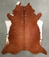 Brown and White Regular XX-Large Brazilian Cowhide Rug 7'10"H x 7'4"W #A55922 by Hudson Hides