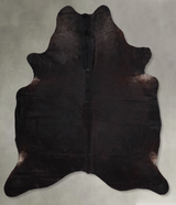 Solid Black X-Large Brazilian Cowhide Rug 7'3"H x 6'2"W #A55929 by Hudson Hides