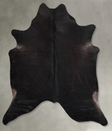 Solid Black X-Large Brazilian Cowhide Rug 7'0"H x 6'8"W #A55931 by Hudson Hides