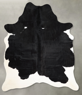 Black and White Large Brazilian Cowhide Rug 6'8"H x 5'7"W #A55934 by Hudson Hides
