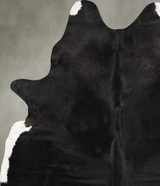 Solid Black X-Large Brazilian Cowhide Rug 7'5"H x 5'5"W #A55935 by Hudson Hides