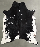 Black and White X-Large Brazilian Cowhide Rug 7'1"H x 6'0"W #A55936 by Hudson Hides