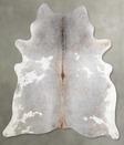 Grey with Beige Large Brazilian Cowhide Rug 6'9"H x 5'10"W #A55941 by Hudson Hides
