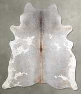 Grey with Beige Large Brazilian Cowhide Rug 6'9"H x 5'10"W #A55941 by Hudson Hides