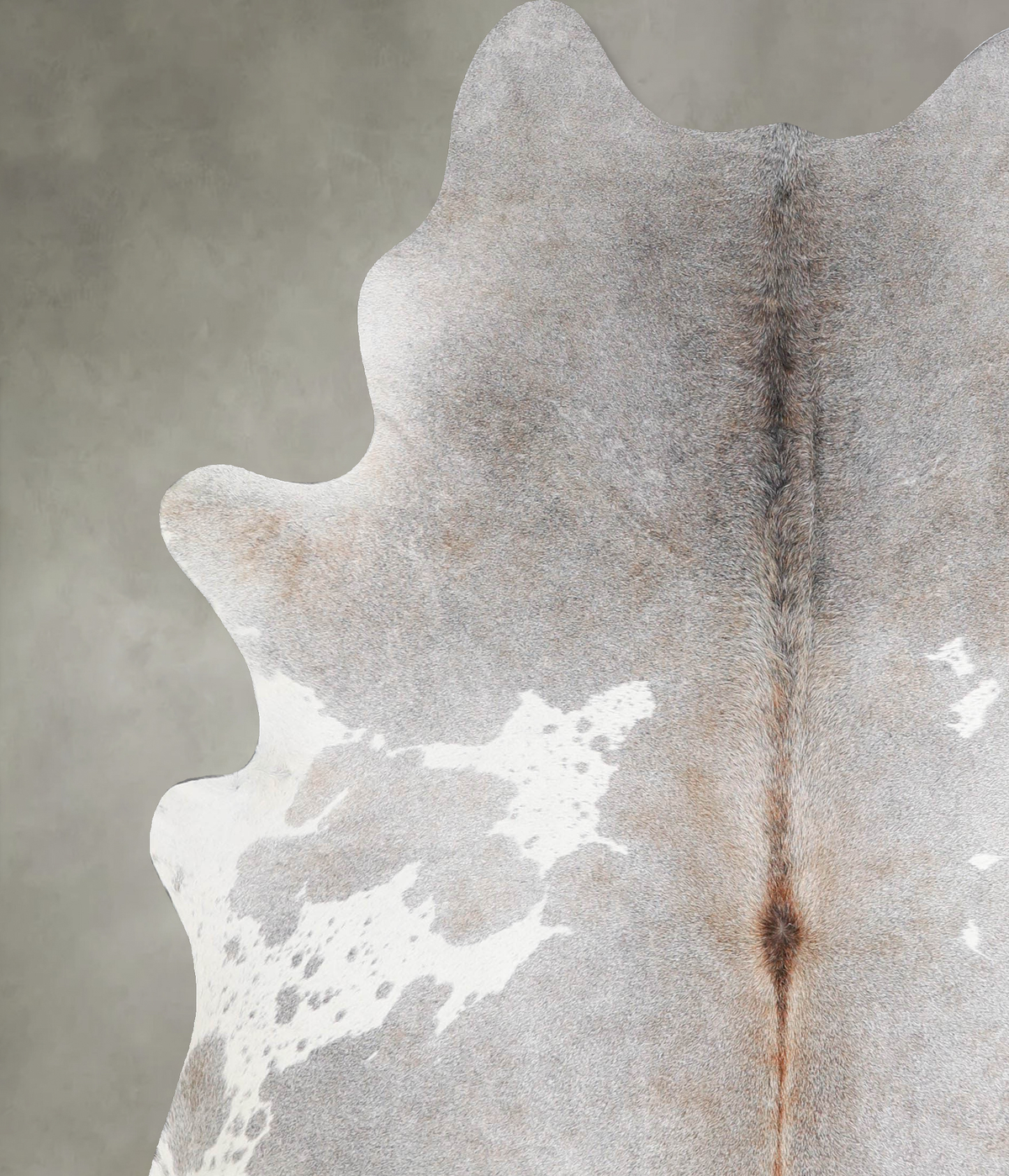 Grey with Beige Large Brazilian Cowhide Rug 6'9"H x 5'10"W #A55941 by Hudson Hides
