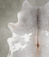 Grey with Beige Large Brazilian Cowhide Rug 6'9"H x 5'10"W #A55941 by Hudson Hides