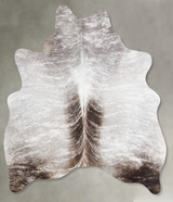 Grey Brindle Medium Brazilian Cowhide Rug 5'7"H x 5'0"W #A55976 by Hudson Hides
