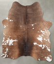 Chocolate and White Medium Brazilian Cowhide Rug 4'8"H x 3'7"W #A55978 by Hudson Hides