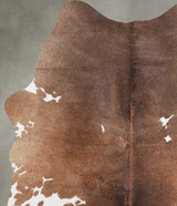 Chocolate and White Medium Brazilian Cowhide Rug 4'8"H x 3'7"W #A55978 by Hudson Hides