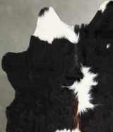 Black and White Medium Brazilian Cowhide Rug 3'9"H x 3'8"W #A55980 by Hudson Hides