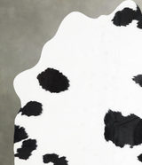 Black and White Medium Brazilian Cowhide Rug 4'8"H x 3'10"W #A55983 by Hudson Hides