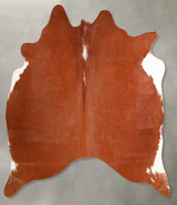 Brown and White Regular Medium Brazilian Cowhide Rug 5'2"H x 5'7"W #A55986 by Hudson Hides