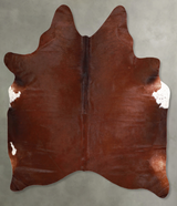 Solid Brown Large Brazilian Cowhide Rug 6'8"H x 5'11"W #A55987 by Hudson Hides