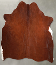 Solid Brown Medium Brazilian Cowhide Rug 4'10"H x 5'4"W #A55993 by Hudson Hides