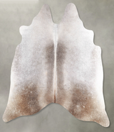 Grey with Beige Large Brazilian Cowhide Rug 5'10"H x 6'4"W #A55998 by Hudson Hides