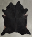 Solid Black XX-Large Brazilian Cowhide Rug 7'10"H x 7'4"W #A56001 by Hudson Hides
