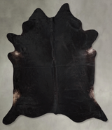 Solid Black XX-Large Brazilian Cowhide Rug 7'10"H x 7'4"W #A56001 by Hudson Hides