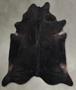 Solid Black XX-Large Brazilian Cowhide Rug 8'0"H x 7'8"W #A56002 by Hudson Hides