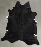 Solid Black XX-Large Brazilian Cowhide Rug 7'5"H x 7'2"W #A56003 by Hudson Hides