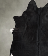 Solid Black XX-Large Brazilian Cowhide Rug 7'5"H x 7'2"W #A56003 by Hudson Hides