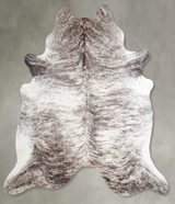 Grey Brindle X-Large Brazilian Cowhide Rug 7'0"H x 6'8"W #A56028 by Hudson Hides