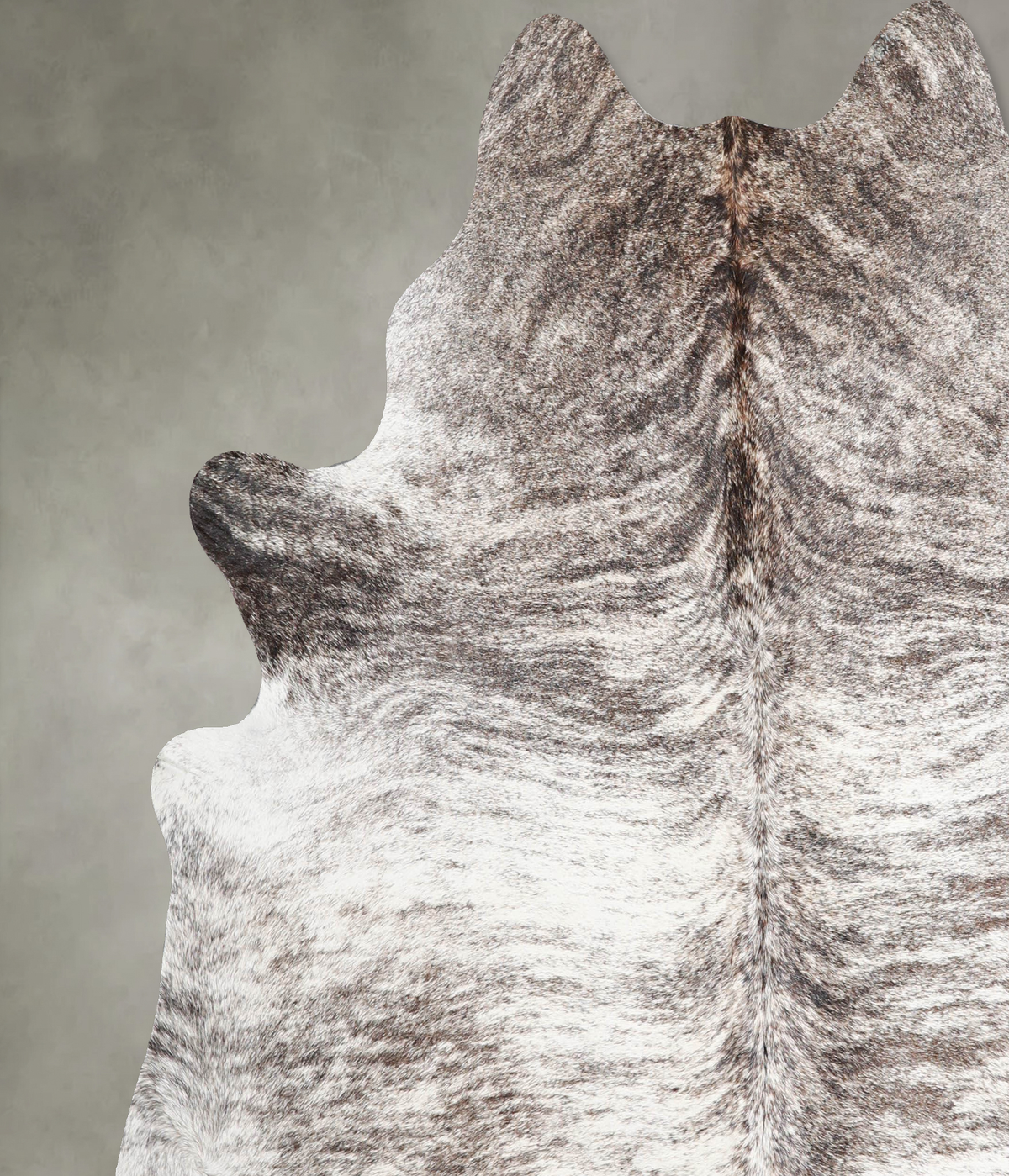 Grey Brindle X-Large Brazilian Cowhide Rug 7'0"H x 6'8"W #A56028 by Hudson Hides