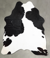 Black and White Medium Brazilian Cowhide Rug 5'3"H x 4'8"W #A56061 by Hudson Hides